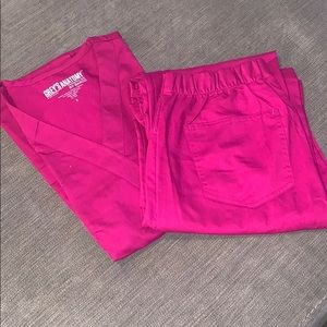 Pink Top and Bottom Scrub